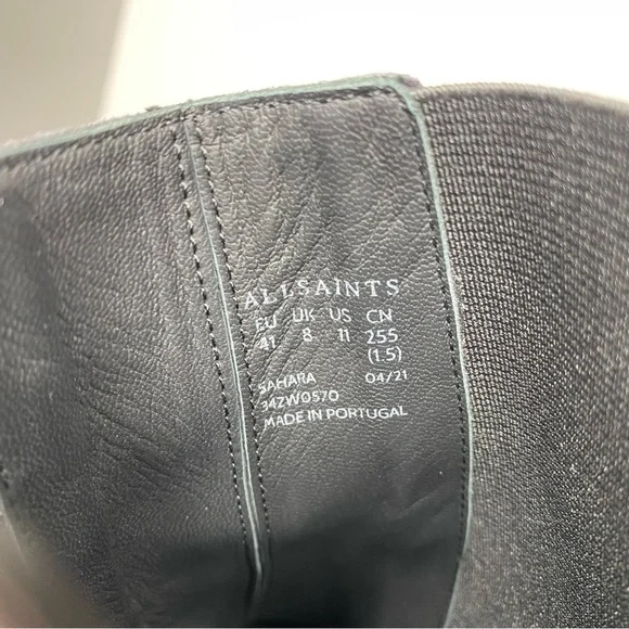 All Saints Sahara Gray Suede Snakeskin Heeled Boot 11 - Picture 13 of 16